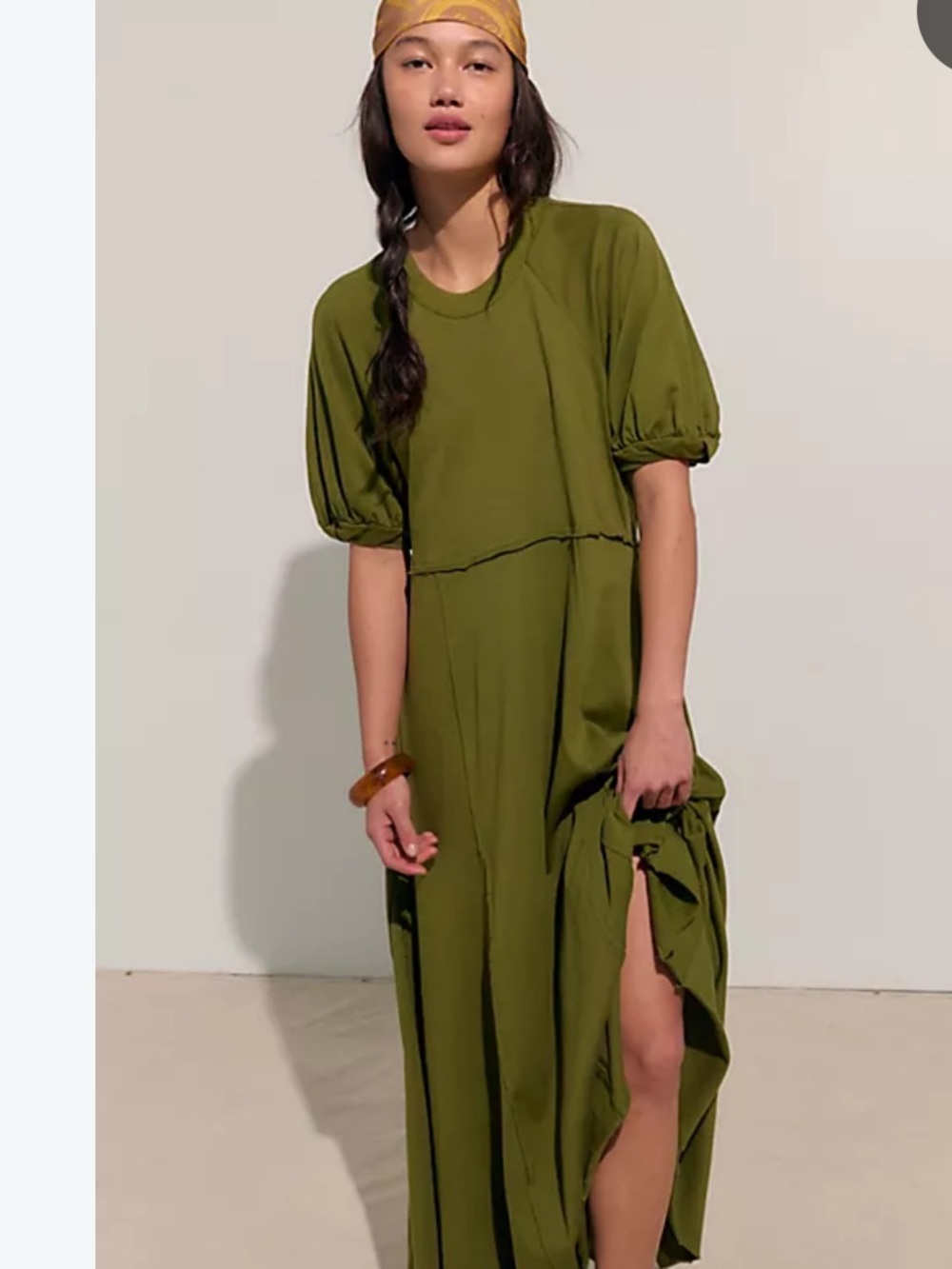 Free people beach Maxi Dress - Olive Green size large